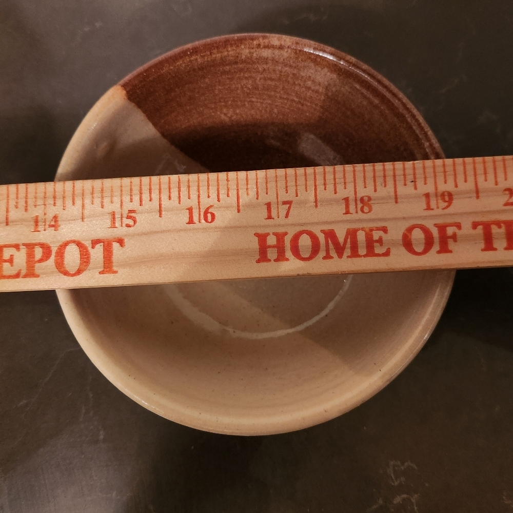 Handcrafted Three Color Pottery Bowl - Picture 6 of 7
